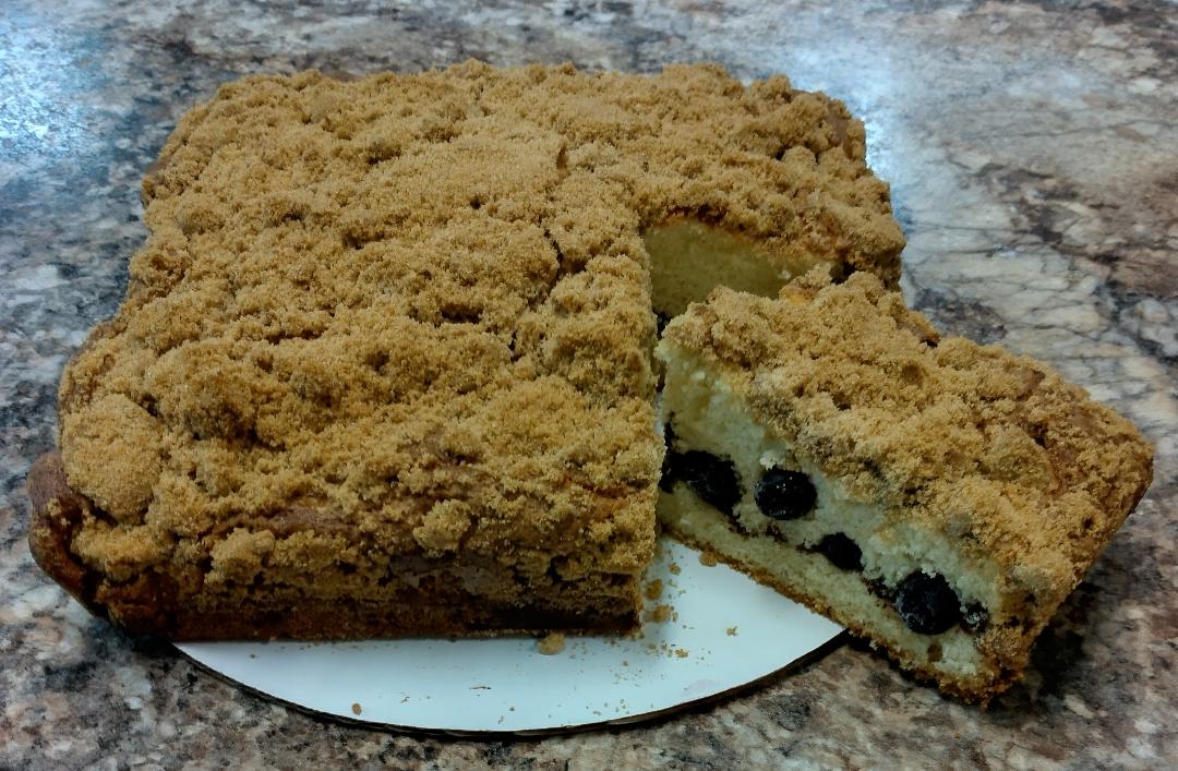 Blueberry Crumb Cake - specify day & date when checking out